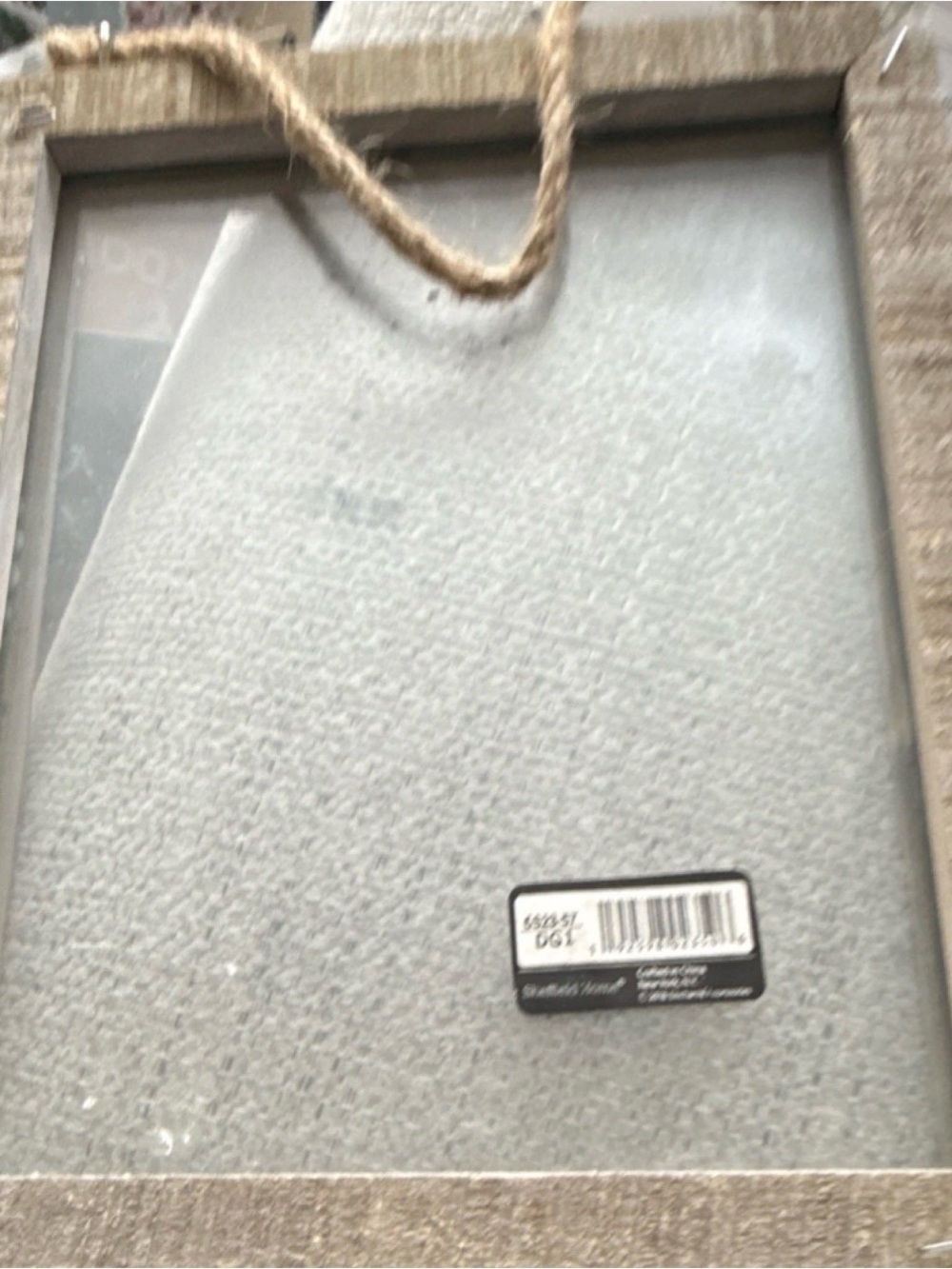 Rustic Rope-Handle Wood Picture Frame in Light Gray/brown